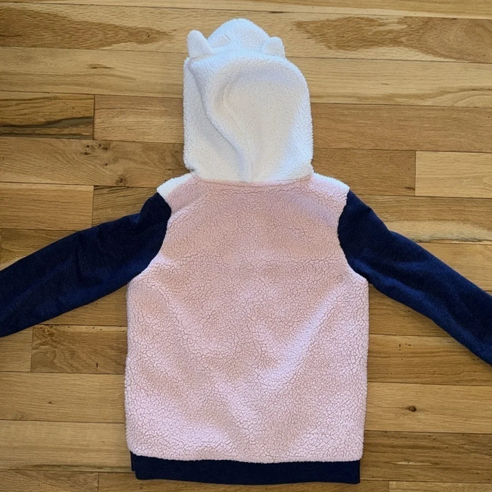 Cat & Jack Sherpa Zip Hooded Cat Jacket L 10/12